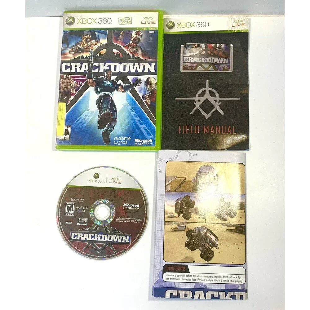 Crackdown (Microsoft Xbox 360, 2007) Complete w/Manual & Poster, Tested